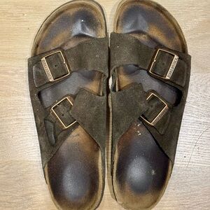 Birkenstock Dark Brown Suede Sandals